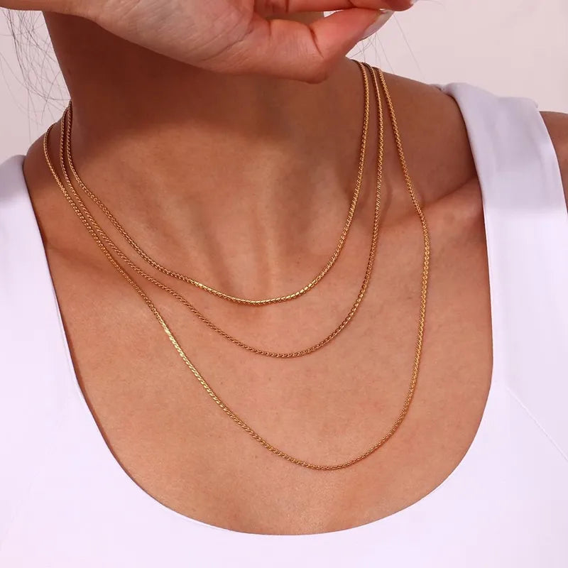 18K Gold Plated 316L Stainless Steel S-Chain Necklace