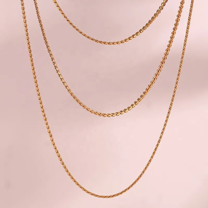 18K Gold Plated 316L Stainless Steel S-Chain Necklace