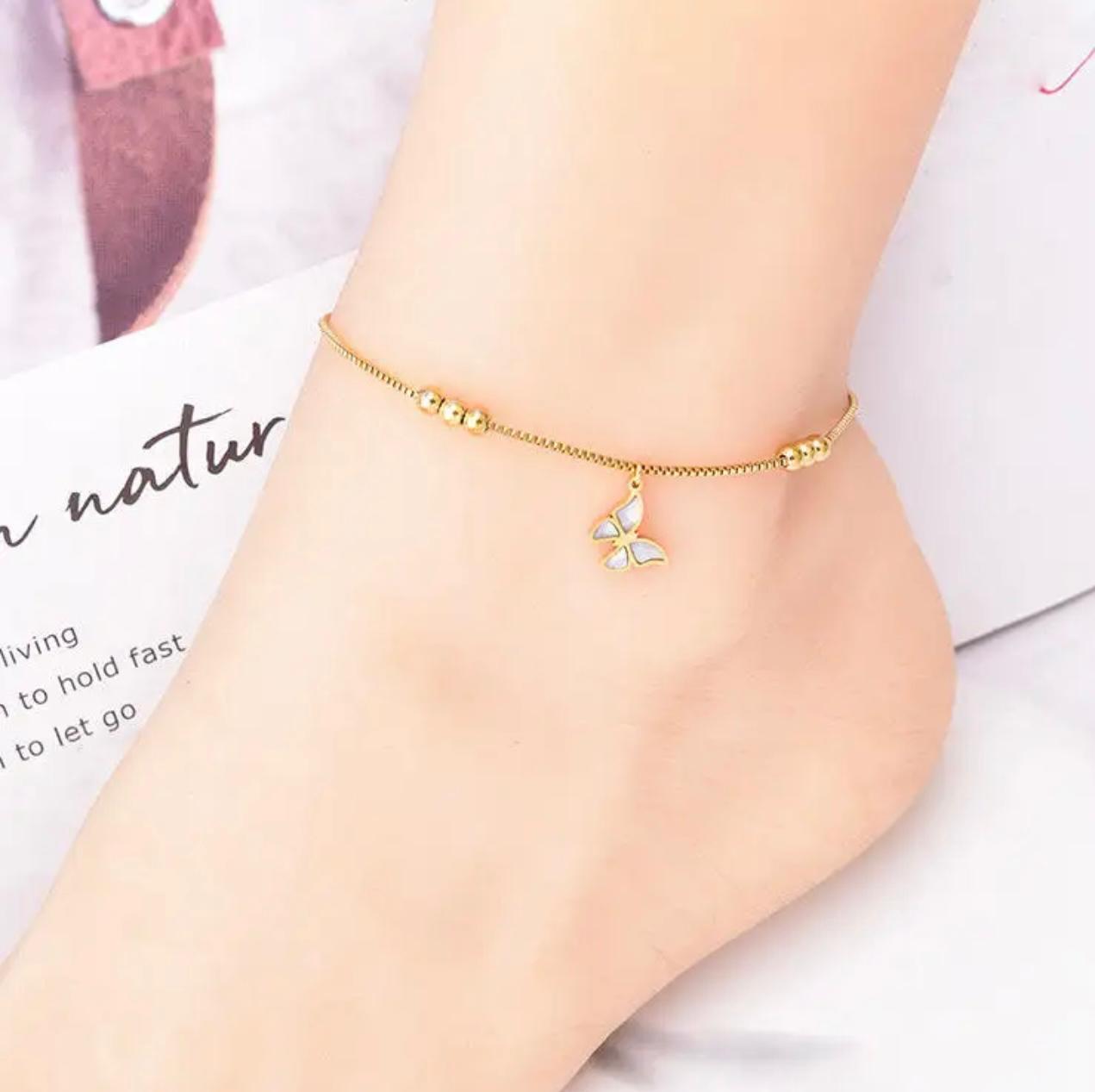 Vintage 18K Gold Plated Stainless Steel Anklet